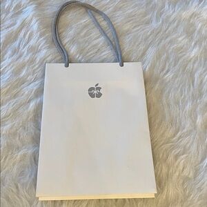 Apple White Gift Tote with Gray Rope Handles